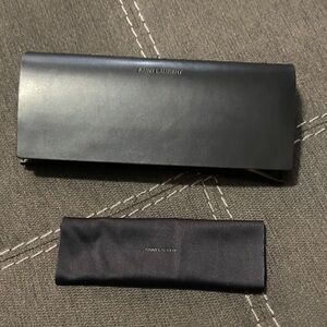 NEW Saint Laurent Sleek Black Leather glass case with cloth